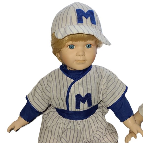 Porcelain Baby Doll Baseball Michael Hand-Painted by Special Moments Brand - Picture 8 of 11